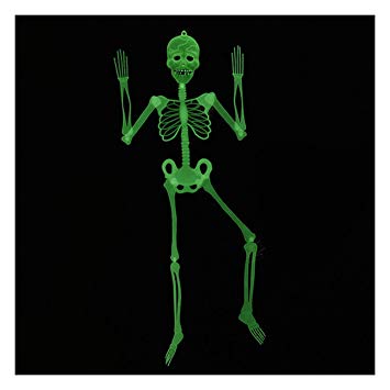 Halloween Decoration Decor Posable Skeleton - Luminous Noctilucent Life Size Plastic Skeleton, Outdoor Crazy Scary Hanging Props, Clearance
