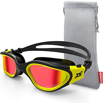 Swimming Goggles, ZIONOR G1 Polarized Swim Goggles with Mirror/Smoke Lens UV Protection Watertight Anti-fog Adjustable Strap Comfort fit for Unisex Adult Men Women Teenagers