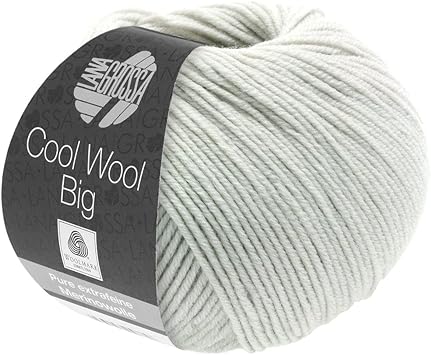 Lana Grossa Cool Wool Big, 1002 White Green Yarn