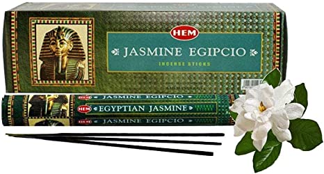120 Incense Sticks Bulk Pack, Hem, Zen Aromatherapy, 6 Boxes of 20 Sticks - Egyptian Jasmine