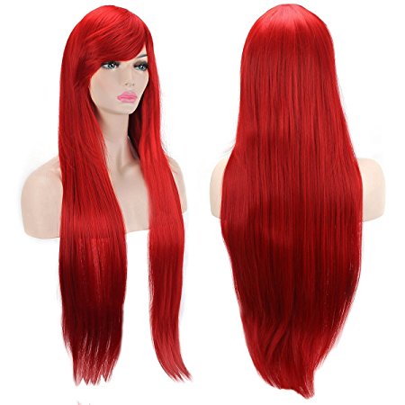AKStore Wigs 32" 80cm Long Straight Anime Fashion Women's Cosplay Wig Party Wig With Free Wig Cap(Red)