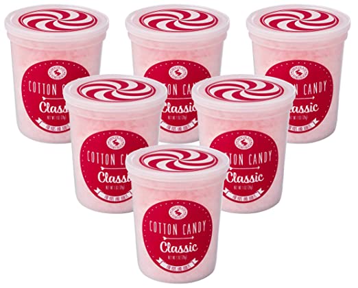 Classic Pink Cotton Candy 6 pack – Unique Idea for Holidays, Birthdays, Gag Gifts, Party Favors