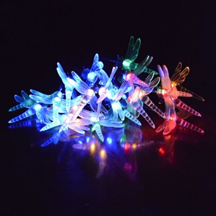 Ucharge S20-5 Soft Dragonfly Shaped Solar String Light 20 Led Colorful Lights.(Multi)