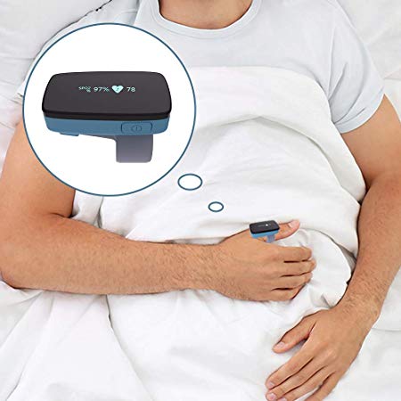 Lookee Ring Sleep Monitor w Vibrating Notification for Low Blood O2 and Snoring, Tracking Overnight Oxygen Saturation Level, Heart Rate w Finger Ring Sensor as Sleep Aid, Daily App Report Wellness Use