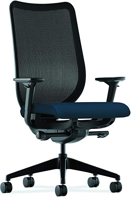 HON Nucleus Mesh Task Chair - Knit Mesh Back Computer Chair with Adjustable Arms, Navy (HN1)