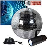 12" Disco Mirror Ball Party Kit includes an LED Pinspot and Motor - Adkins Professional Lighting