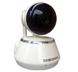ZEBORA P2P 1280x720 Resolution 720P HD PanampTilt Two-Way Audio and Night Vision Wireless IPNetwork Internet Surveillance Camera Baby Monitor Home Security built-in Microphone with Cell Phone Remote Monitoring