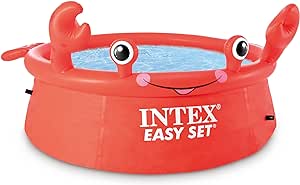 INTEX 26100EH Happy Crab Easy Set Inflatable Pool: 6ft x 20in – Puncture-Resistant Material – Quick Inflation – 232 Gallon Capacity – 16in Water Depth