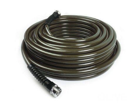 Water Right 400 Series Polyurethane Slim and Light Drinking Water Safe Garden Hose 50-Foot x 716-Inch Brass Fittings Olive Green USA Made