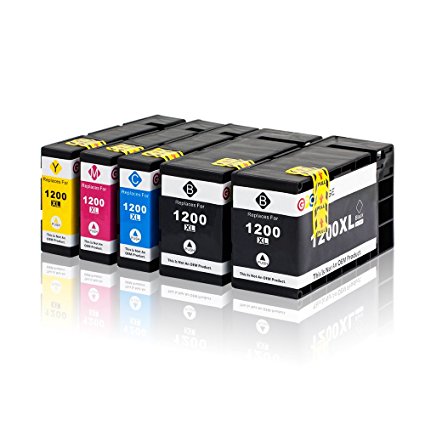 GPC Image 5 Pack Compatible Ink Replacement for Canon PGI-1200XL PGI1200XL (2 Black, 1 Cyan, 1 Magenta, 1 Yellow) for use in Canon MAXIFY MB2320 MAXIFY MB2020 Printers