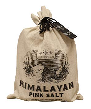 The Spice Lab Pink Himalayan Salt - Coarse 5 Pound Gift Bag - Gourmet Pure Crystal - Nutrient and Mineral Dense for Health - Kosher and Natural Certified - .5mm