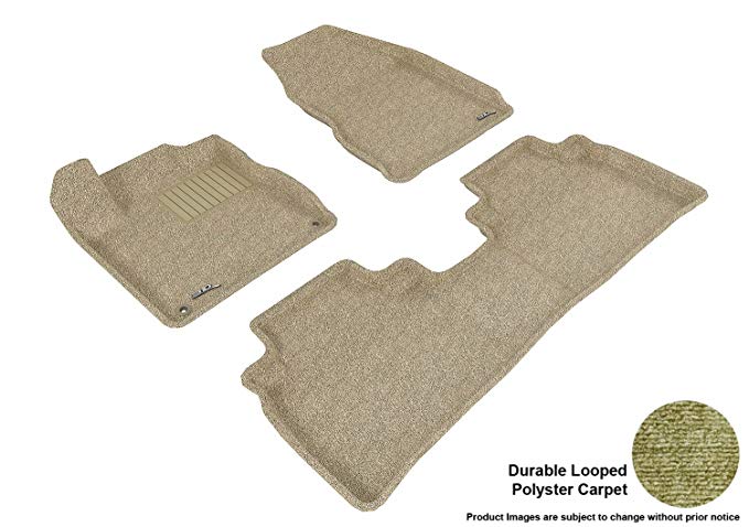 3D MAXpider Complete Set Custom Fit Floor Mat for Select Nissan Murano Models - Classic Carpet (Tan)