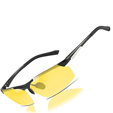 HD Night Vision Driving Polarized Glasses Anti-Glare Yellow Lens Mens forOutdoor