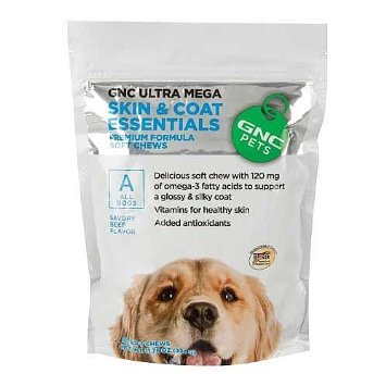GNC Pets Ultra Mega Skin & Coat Essentials Adult Dogs Beef Flvr 60 Soft Chews