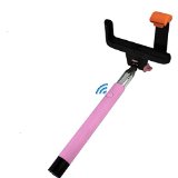 Aggressive Products - Bluetooth Selfie Stick Monopod 3-in-1 Self Portrait with built-in Bluetooth Remote Shutter With Adjustable Phone Holder for iPhone 6 iPhone 6 Plus iPhone 5 5s 5c Android Pink