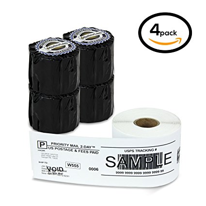 Dymo Compatible 99019 LabelWriter Self-Adhesive White 1-Part Internet Postage Labels, 2-5/16" x 7-1/2" (4 Rolls, 150 Labels Per Roll)