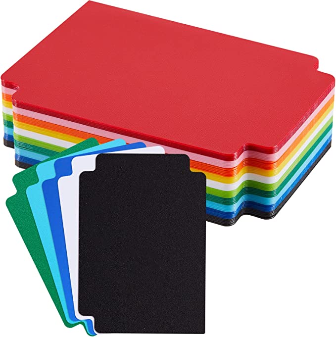 Trading Card Dividers Multicolor Card Page Dividers Frosted Card Separator with Tabs Plastic Divider Cards for Games Sports, 2.7 x 3.8 Inches (50)