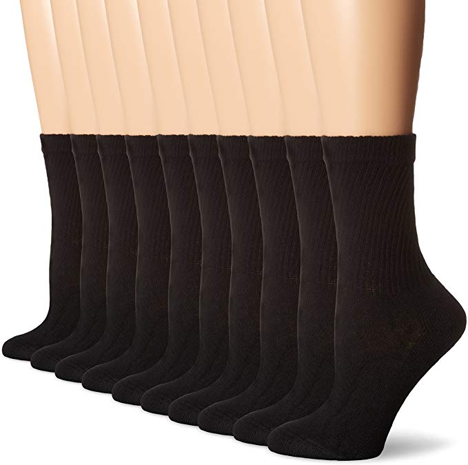 Womens Cushioned Crew Athletic Socks 10-Pack (683/10)