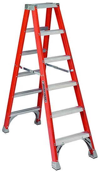 Louisville Ladder FM1504 Fiberglass Twin Front Ladder, 4-Feet, 300-Pound Duty Rating