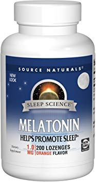 Source Naturals Sleep Science Melatonin 1mg Orange Flavor - 200 Lozenges