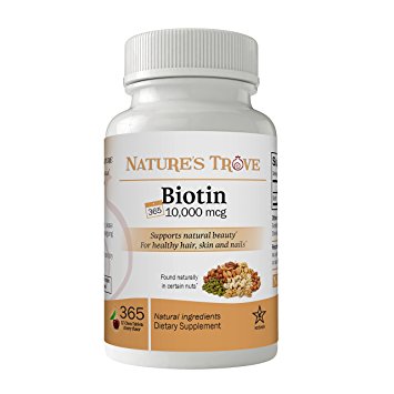 Biotin 10,000 mcg Maximum Strength by Nature's Trove - 365 EZ Chew Tablets Cherry Flavor