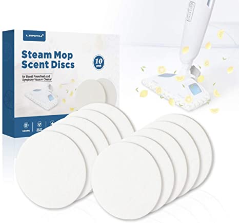 LANMU 10 Pack Steam Mop Scent Discs Compatible with Bissell Powerfresh and Symphony Including 1940,1806 and 1132 Models, Replacement Spring Breeze Fragrance Scented Pads