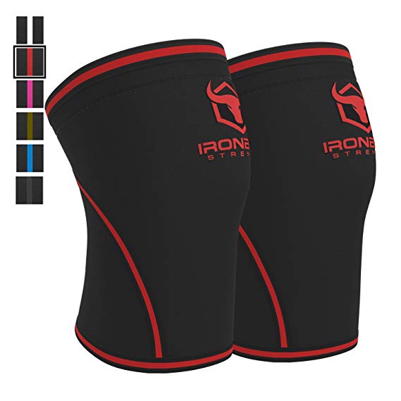 Iron Bull Strength Knee Sleeves 7mm (1 Pair) - High Performance Knee Sleeve Support for Weight Lifting, Cross Training & Powerlifting - Best Knee Wraps & Straps Compression - for Men and Women
