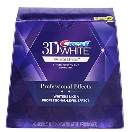 Crest 3D Whitestrips, Professional White, Dental Whitening Kit, 40 Strips=20 Treatments (Each With 1 Upper/1 Lower)