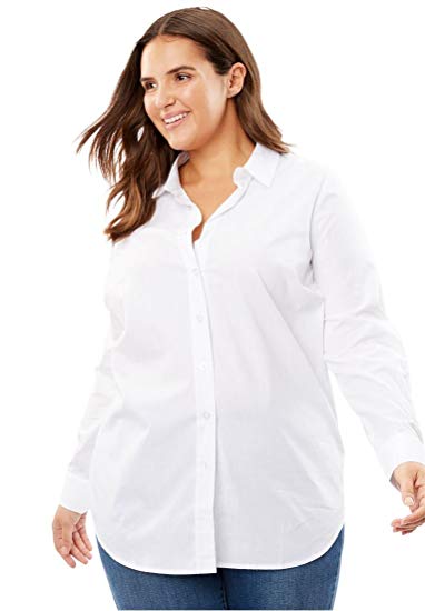 Woman Within Plus Size Perfect Button Down Shirt