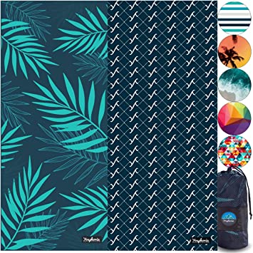 Youphoria Microfiber Quick Dry Beach Towel (32” x 72”) - Sand Free Beach Towel - Packable, Absorbent, Lightweight Travel Towel, Swimming, Pool, and Camping
