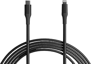 Amazon Basics USB 2.0 Type-C to Lightning Cable (MFi Certified), 3 m, Black