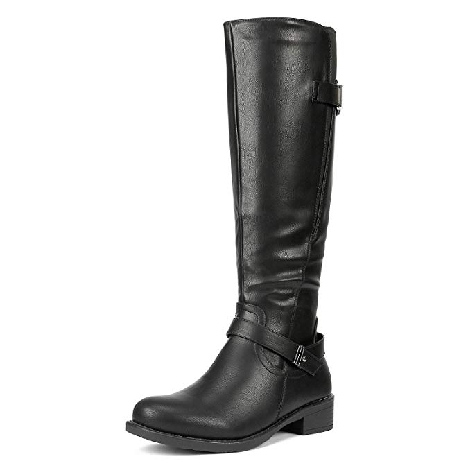 DREAM PAIRS Women's Side Zipper Fashion Knee High Riding Boots for Lady