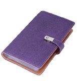 BLUBOON Business Cards Name Card Book Holder for 240 Cards with Metal Hasp for Businessman 240-purple