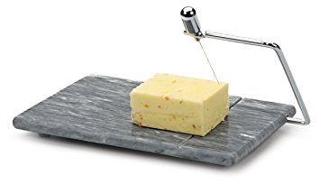 RSVP Polished Grey Marble 8 x 5 Inch Cheese Slicer Board