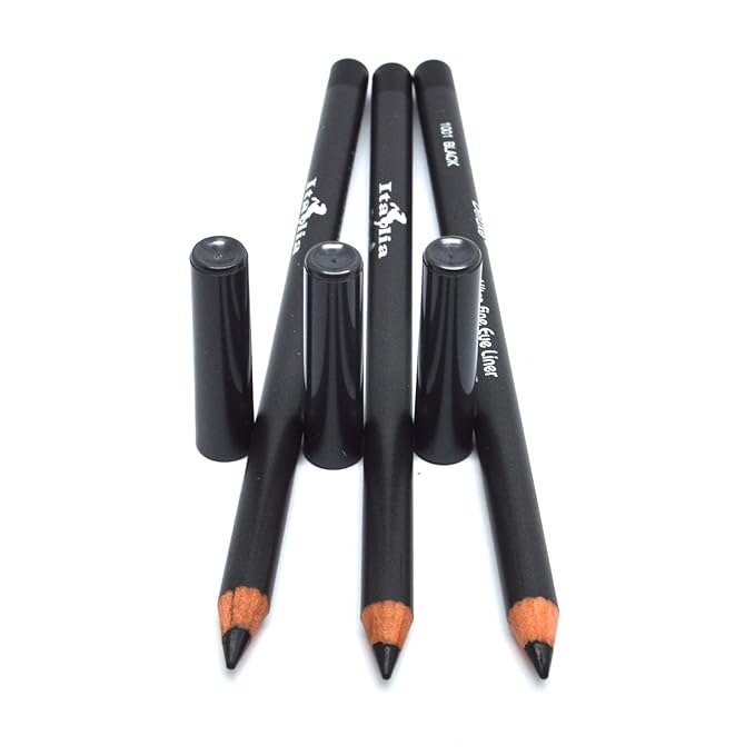 Professional Ultra Fine Eyeliner Pencil, Creamy, Ultra-pigmented, Long-lasting, Creates Defined Lines, Professional Makeup, Set of 3, Italia Black