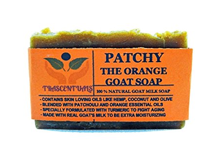 Turmeric Soap With Patchouli Oil Goat Milk and Orange Essential Oil 100% Natural and Handmade Comes in Gift Box Contains Coconut Olive Hemp Oil (1 Pack)