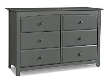 Stork Craft Kenton 6 Drawer Universal Dresser, Gray