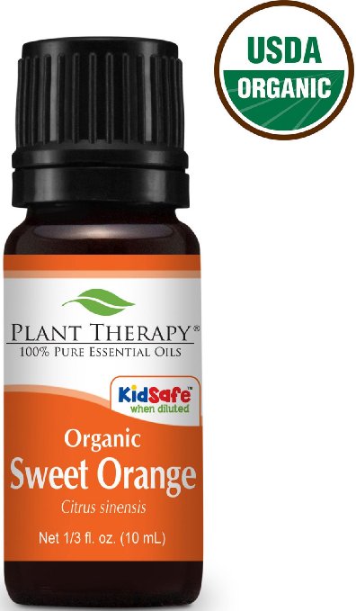 Organic Sweet Orange Essential Oil. 10 ml. 100% Pure, Undiluted, Therapeutic Grade.