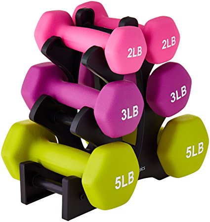 AmazonBasics 20-Pound Dumbbell Set with Stand