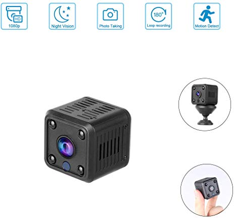 WOKALON Mini Hidden Spy Camera with SD Card, 1080P WIFI Wireless Small Security Surveillance Smart System with Motion Detection Night Vision Monitor 1-Way Audio Cloud Service Available for Office Home