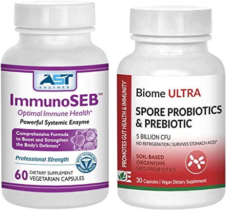 ImmunoSEB (60 caps) & Biome Ultra (ProbioSEB CSC3) (30 caps) - Immunity Boost Bundle – Systemic Enzymes & Probiotics