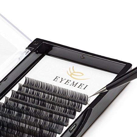 Eyelash Extensions D Curl 0.15 Mixed Tray Individual Silk False Eyelashes Extension Volume Lashes Extension 8-14mm for Professional Makeup by EYEMEI