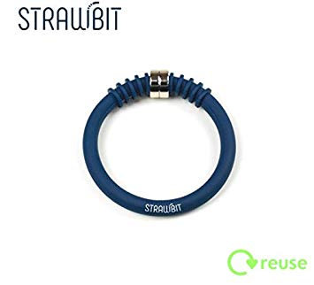 Reusable Straw inside a Bracelet by Strawbit | Patented Design | Bendy Silicone Straw inside collapsible & Flexible Bracelet with Stainless Steel Metal clasp   Cleaner | Environmentally Friendly
