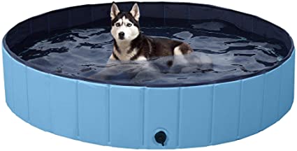 Yaheetech Foldable Hard Plastic Kiddie Baby Dog Pet Bath Swimming Pool Collapsible Dog Pet Pool Bathing Tub Kiddie Pool for Kids Pets Dogs Cats