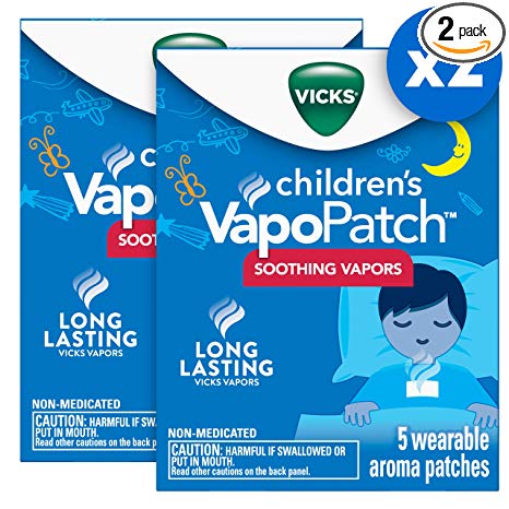 Vicks VapoPatch with Long Lasting Soothing Vicks Vapors for Children Ages 6 , 2 boxes of 5, 10 total patches