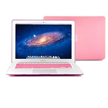GMYLE (TM) Pink Rubberized See Through Hard Shell Snap On Carrying Case Skin Slim Fit for 13 " Apple Macbook Air - With Pink Protective Keyboard Cover (with 1 Year Warranty from GMYLE) [Fit for 2013 model]