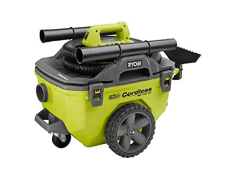 Ryobi 18-Volt ONE  6 Gal. Cordless Wet/Dry Vacuum (Bare-Tool) with Hose, Crevice Tool, Floor Nozzle and Extension Wand