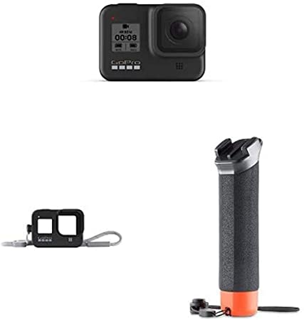 GoPro Hero8 Black Camera Bundle with Floating Hand Grip and Sleeve   Lanyard