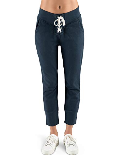 Rebel Canyon Young Women's Light Weight French Terry Lace Up Front Jogger Sweatpant