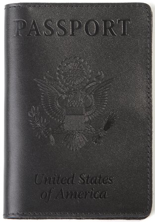 Shvigel Passport Holder - Cover and Travel Wallet - 100% Genuine Leather - For Men & Women - Protect Your Documents Minimalist Organizer Case